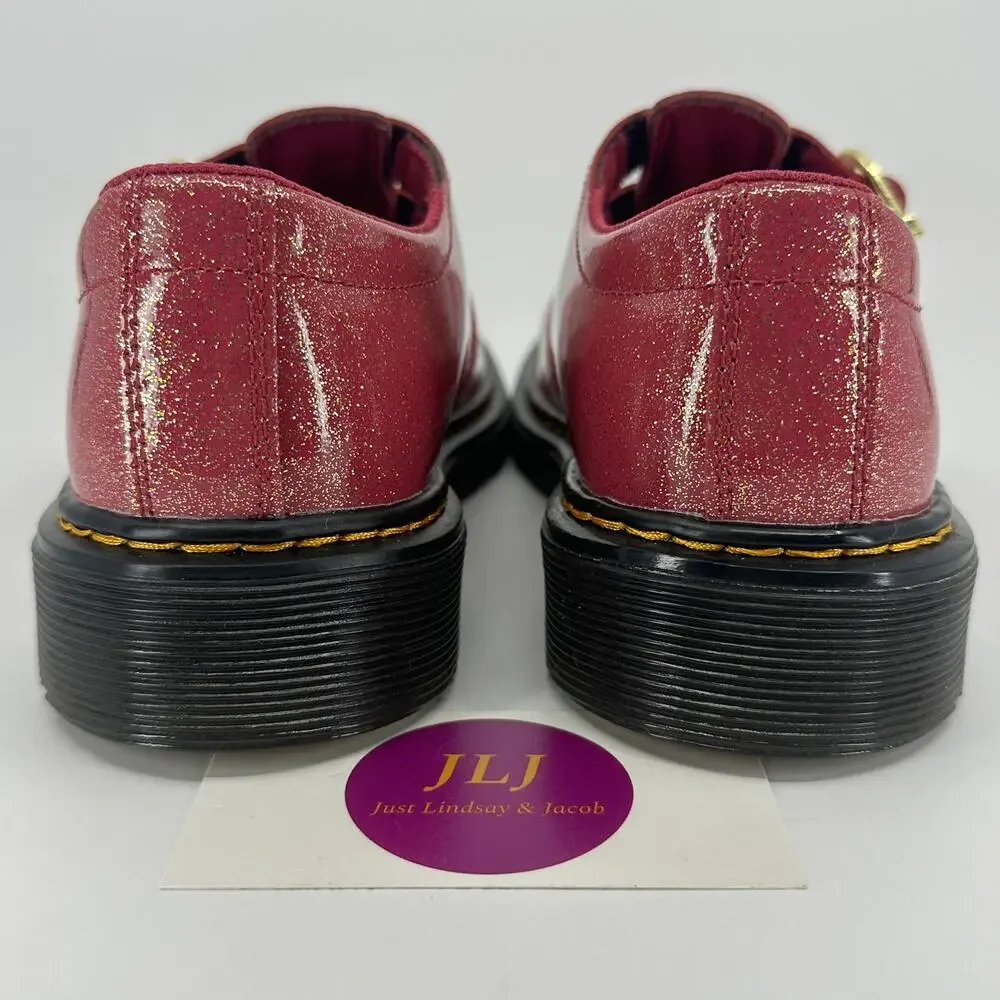 Dr. Martens Women's 8065 Fuchsia Glitter Patent Mary Jane Shoes 8065Y Size 6